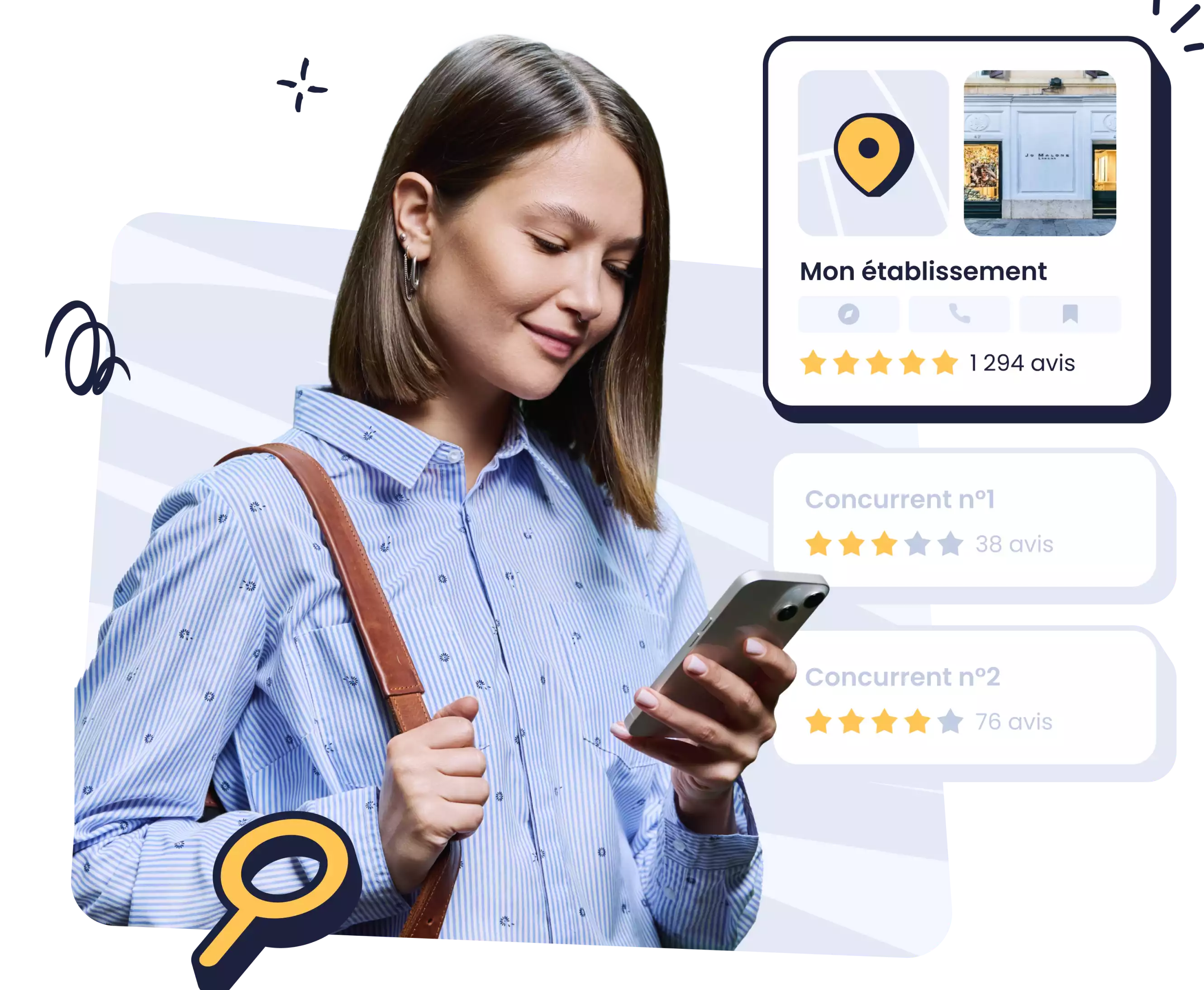 Dashboard with Google review statistics